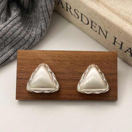 Classic Silver Triangle Earrings