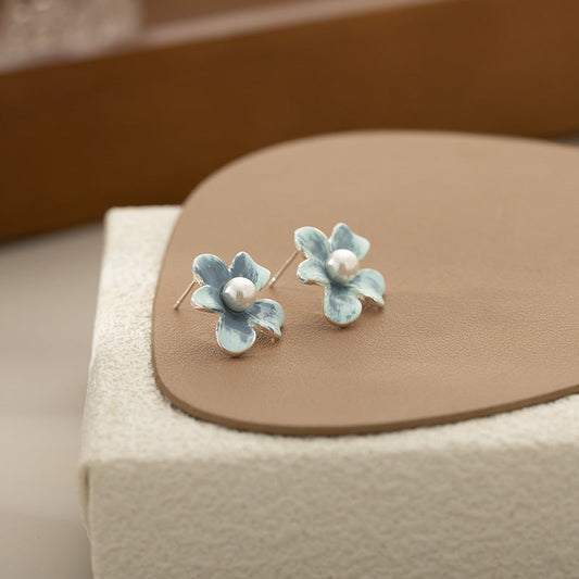 Delicate Pearl Flower Earrings