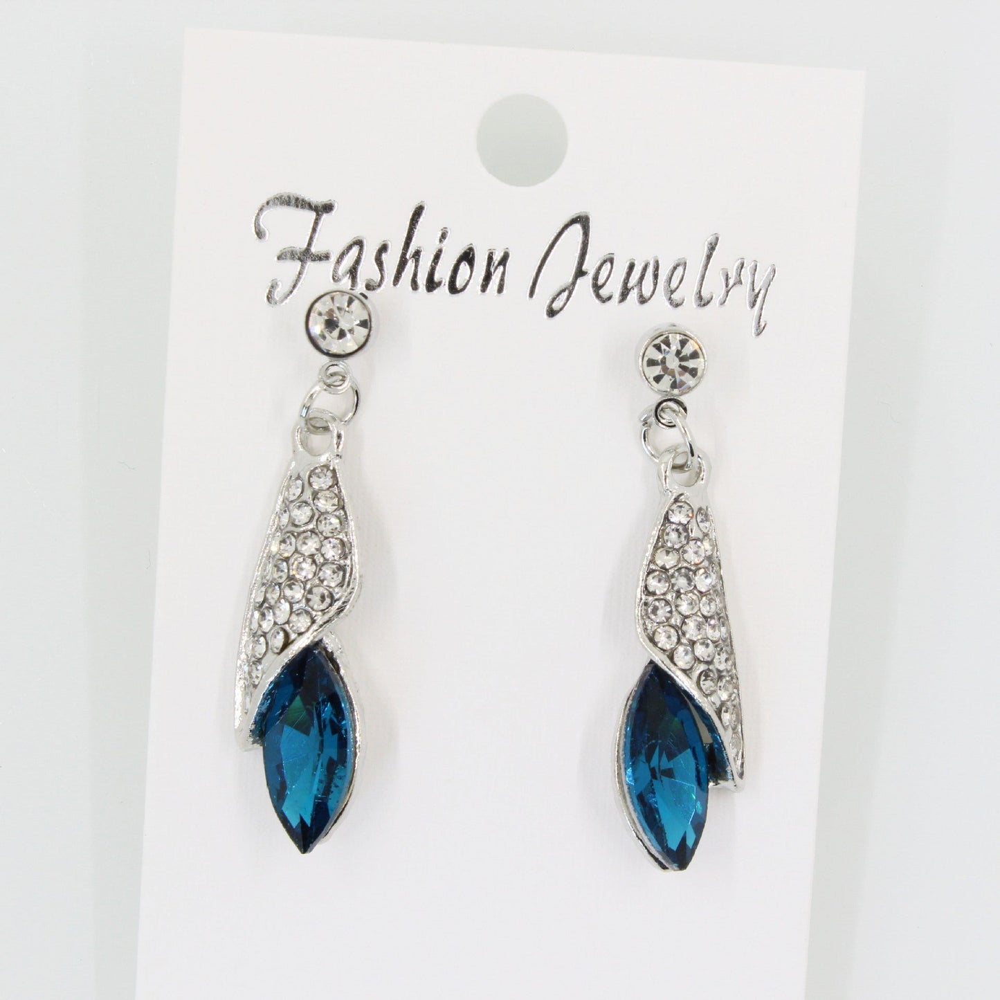 Elegant Blue Crystal Earrings