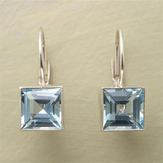 Elegant Blue Crystal Earrings