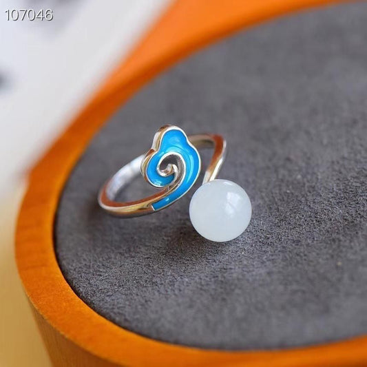 Elegant Blue Jade Ring