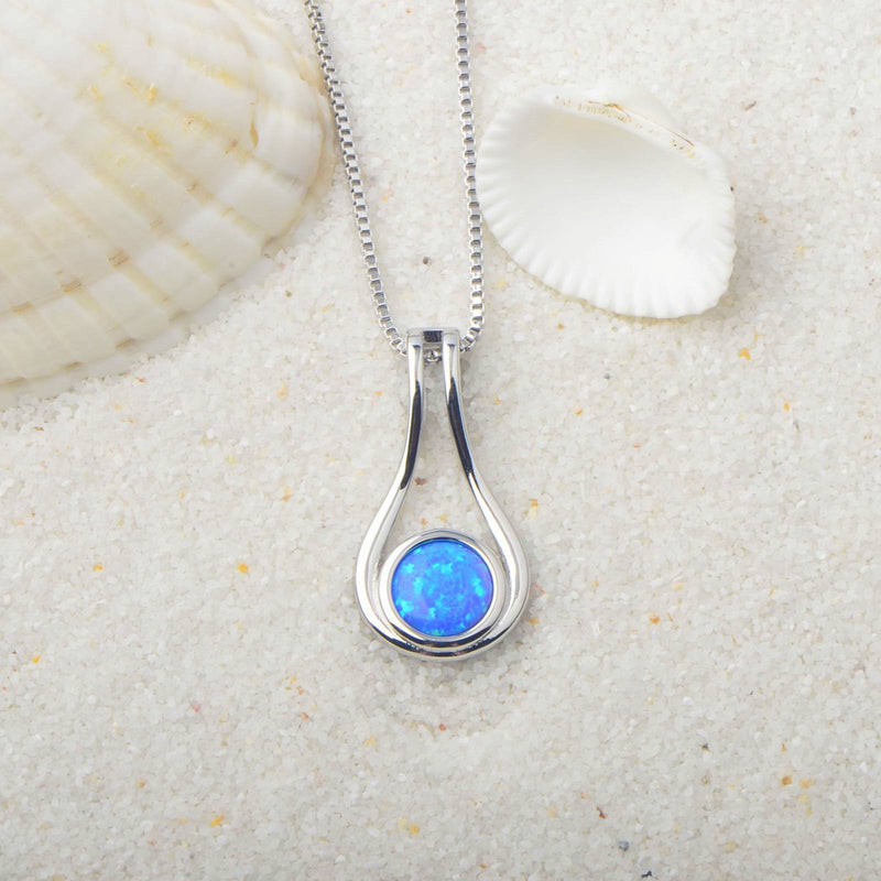 Elegant Blue Opal Necklace