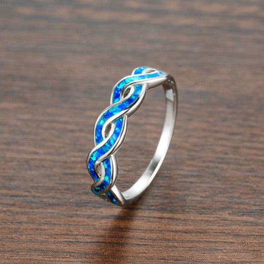 Elegant Blue Opal Ring