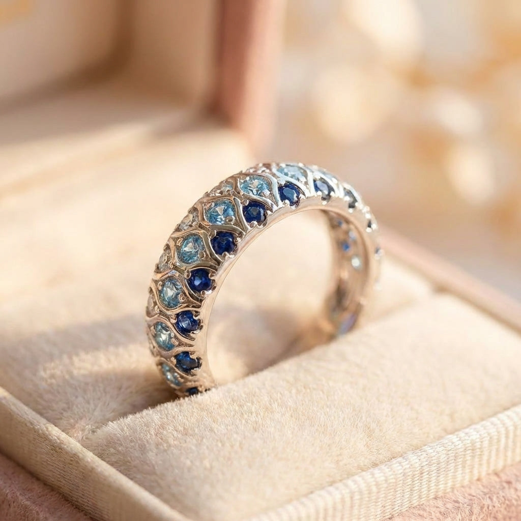 Elegant Blue Zirconia Ring