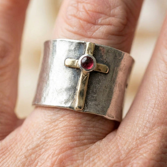 Cross Ruby Ring