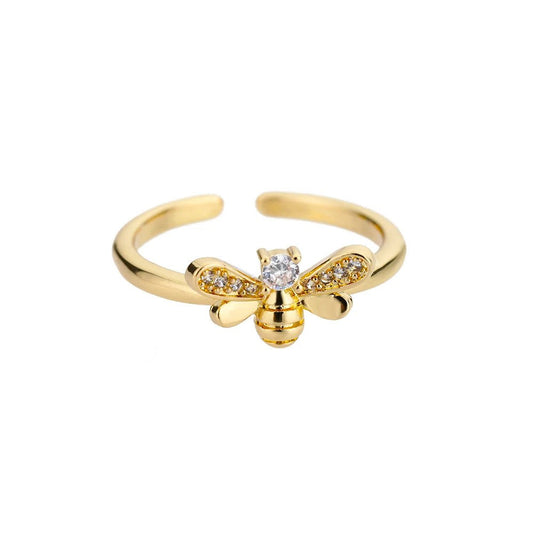 Elegant Crystal Bee Ring