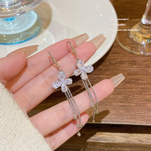 Elegant Crystal Flower Earrings