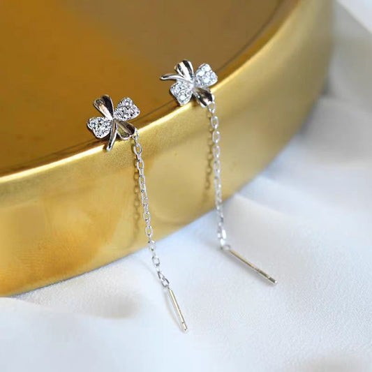 Elegant Crystal Flower Earrings