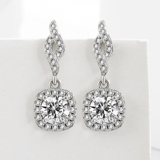 Elegant Crystal Square Dangle