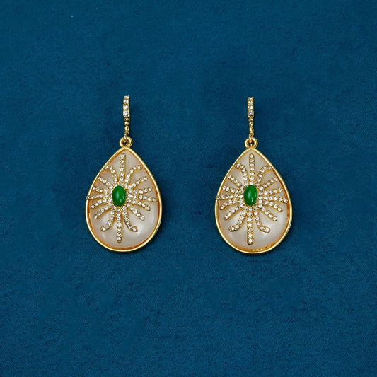 Elegant Emerald Teardrop Earrings