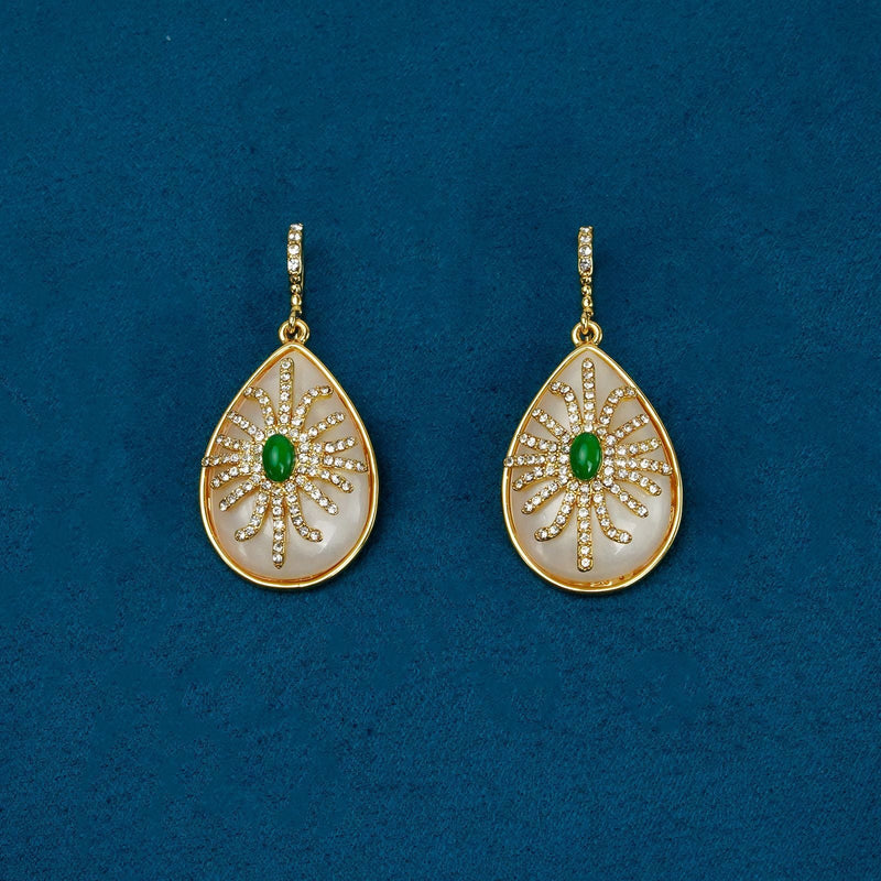 Elegant Emerald Teardrop Earrings