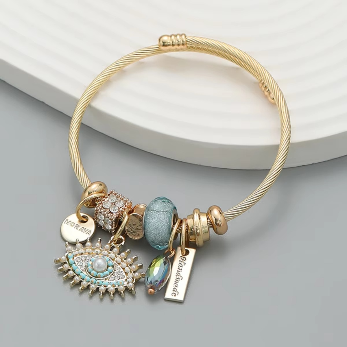 Elegant Evil Eye Charm Bracelet