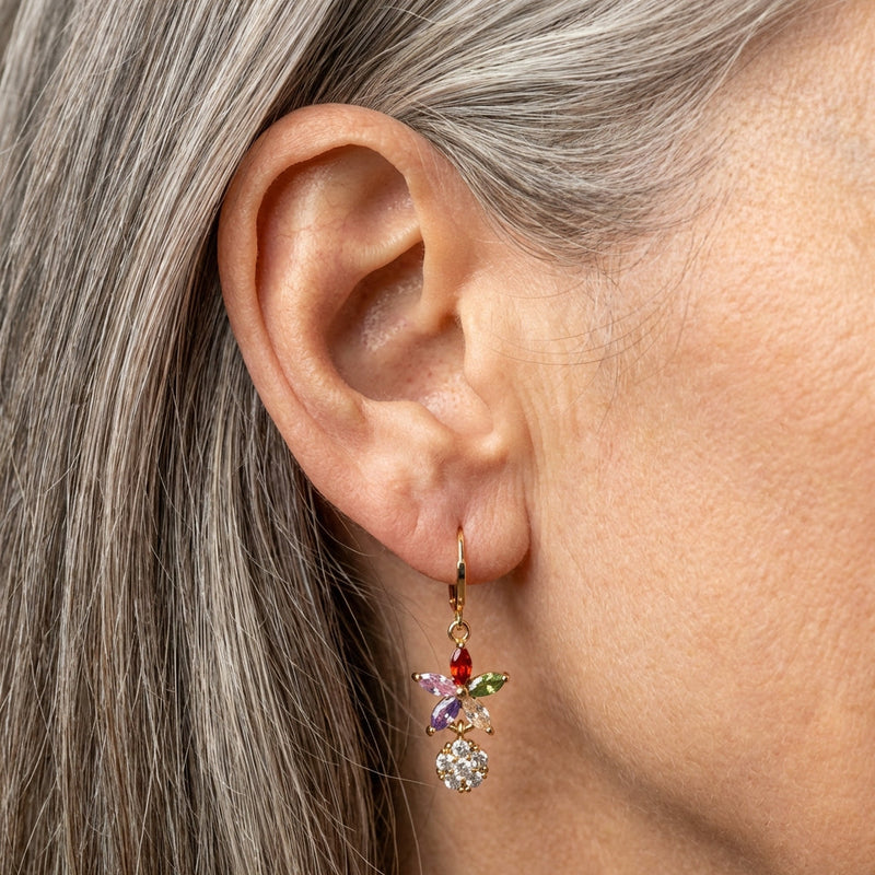Flower Multistone Earrings