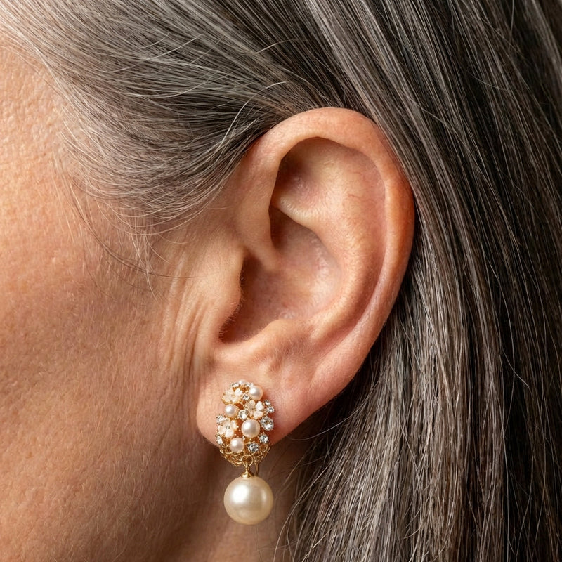 Flower Pearl Earrings