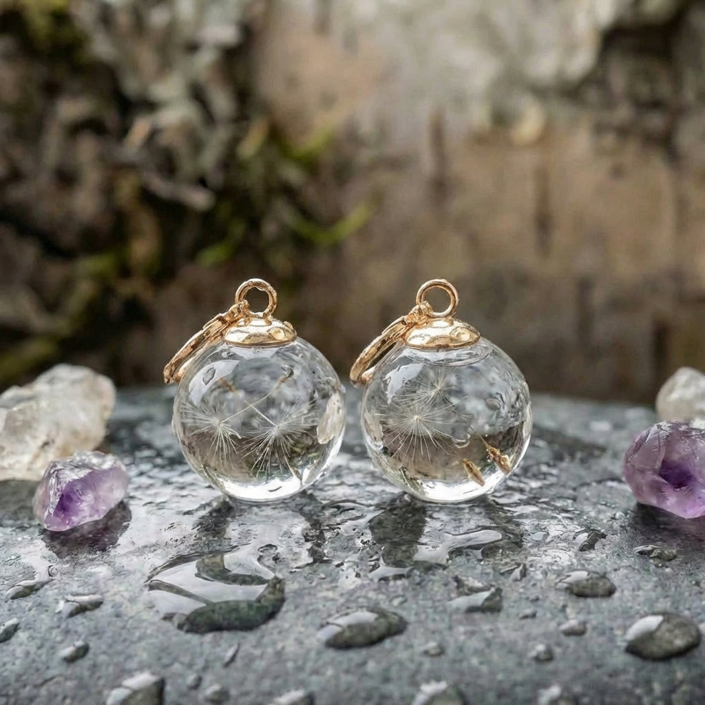 Elegant Glass Sphere Earrings