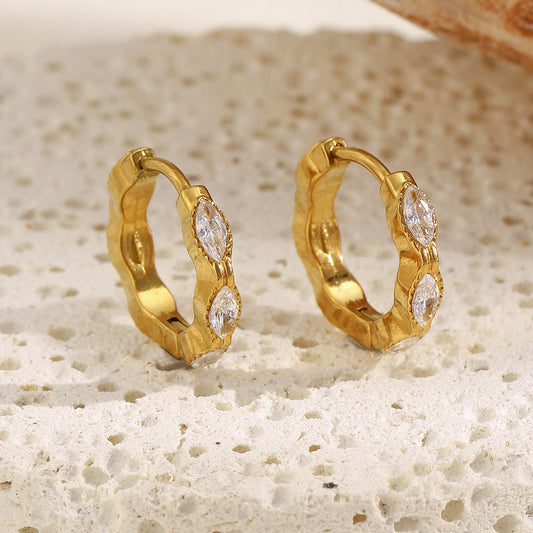Elegant Gold Diamond Earrings