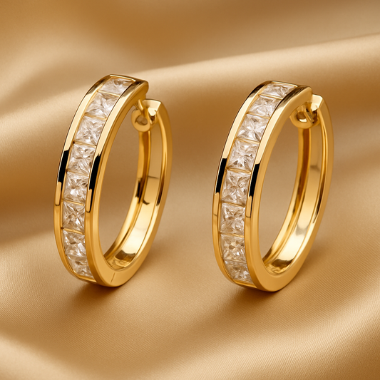 Luxe Gold Earrings With Crystals