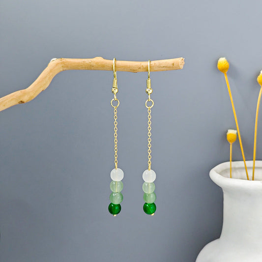 Elegant Green Gemstone Earrings