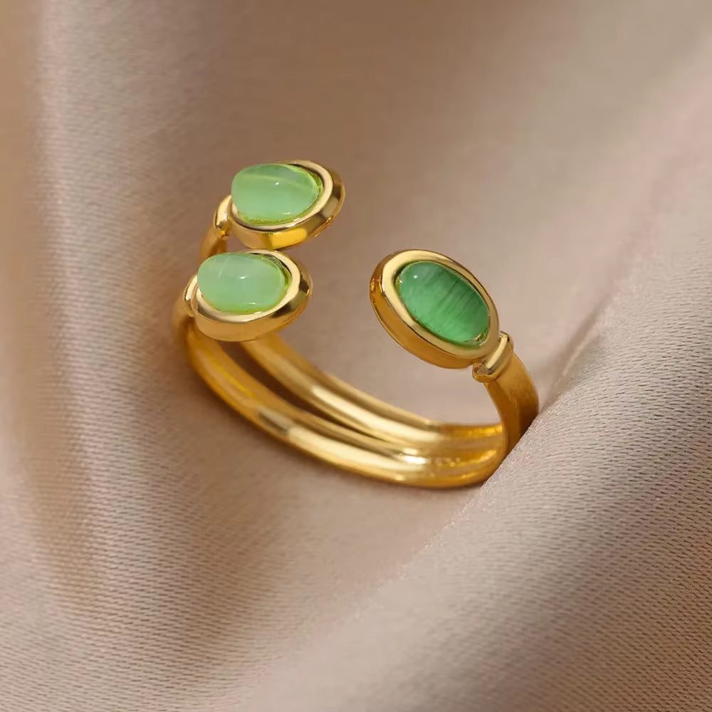 Elegant Green Jade Ring