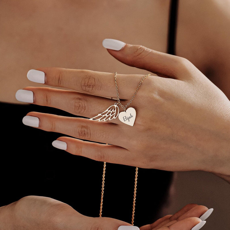 Elegant Heart Wing Necklace
