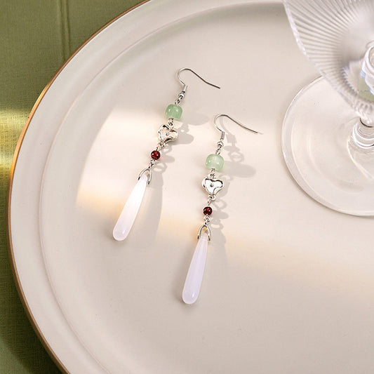Elegant Jade Drop Earrings