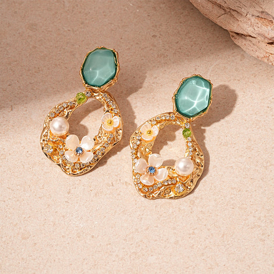 Elegant Jade Pearl Earrings