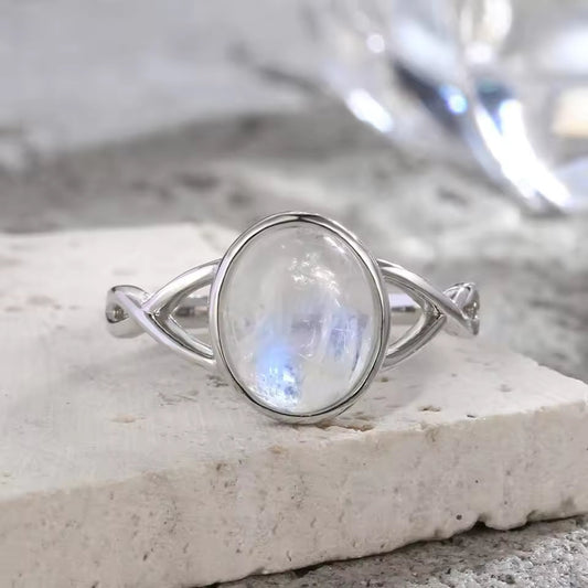 Elegant Moonstone Eye Ring