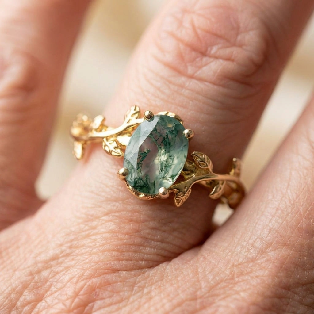 Moss Agate Ring