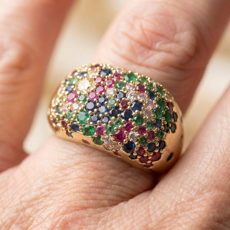 Multicolor Zircon Ring