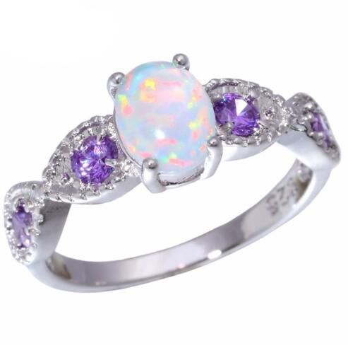 Elegant Opal Purple Ring