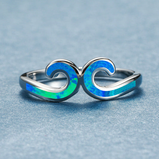 Elegant Opal Wave Ring