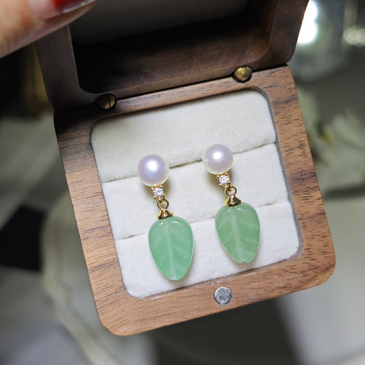 Elegant Pearl Jade Earrings