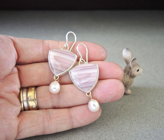 Elegant Pink Agate Earrings