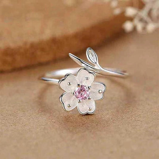 Elegant Pink Flower Ring
