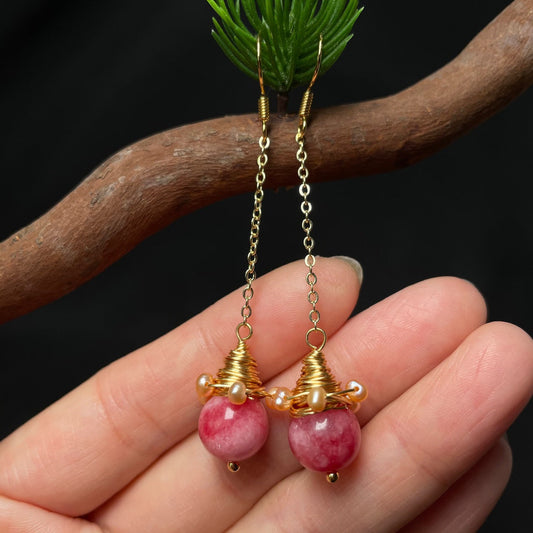Elegant Pink Tourmaline Earrings