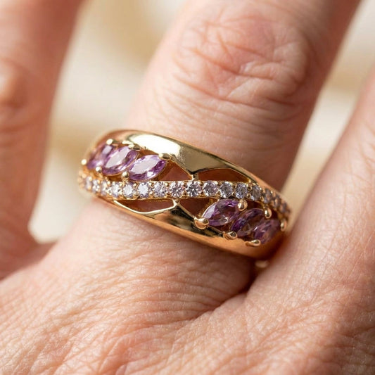 Purple Cubic Zirconia Ring