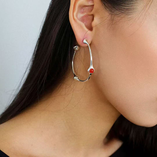 Elegant Red Stone Earrings