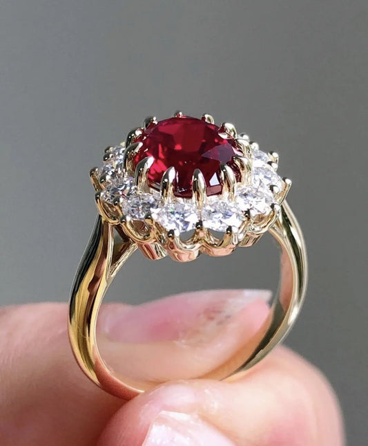 Elegant Ruby Diamond Ring