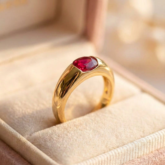Elegant Ruby Gold Ring