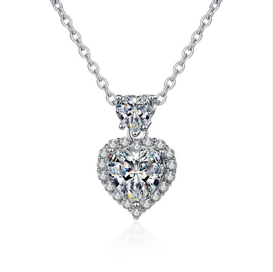Elegant Silver Double Heart