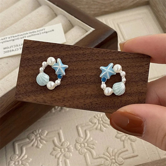 Elegant Starfish Pearl Earrings