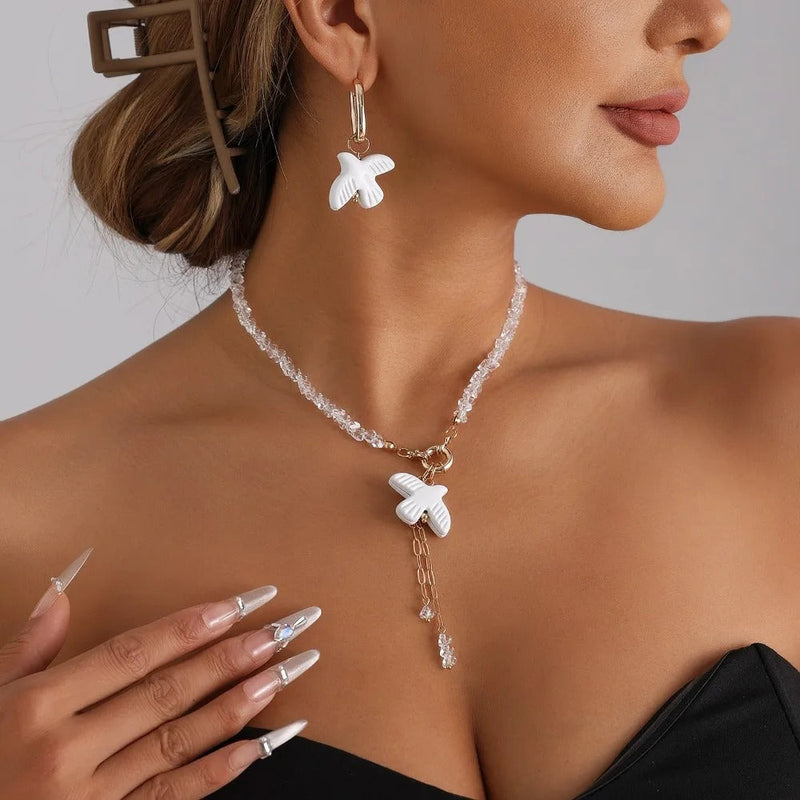 Elegant White Flower Earrings