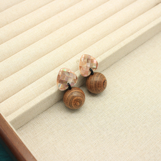 Elegant Wood Drop Earrings