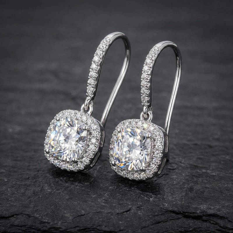 Exquisite Fashion White Zircon Dangle Earrings