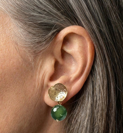 Exquisite Green Pearl Earrings