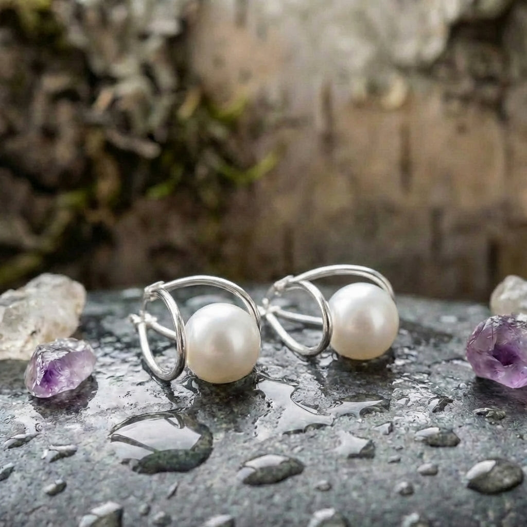 Exquisite Pearl Silver Earrings