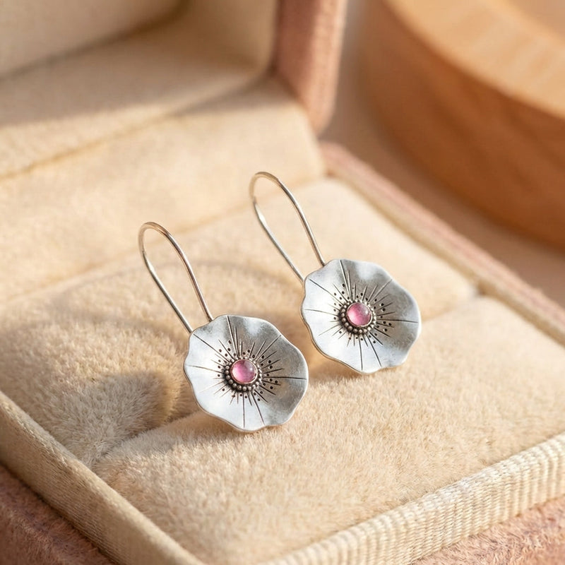 Vintage Lotus Flower Earrings