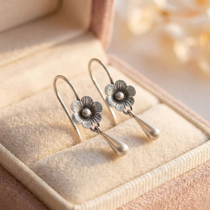 Vintage Flower Drop Earrings