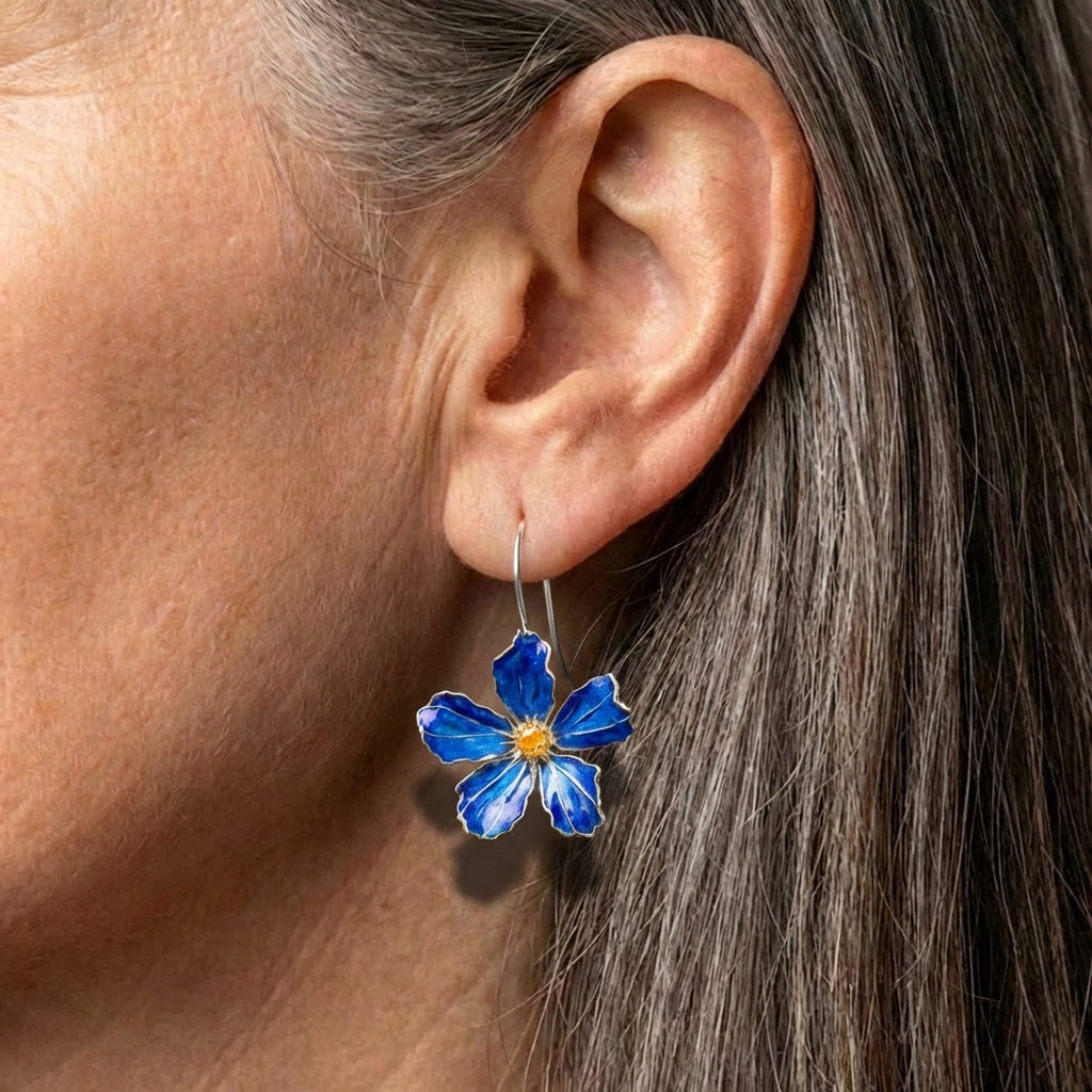 Blue Flower Earrings