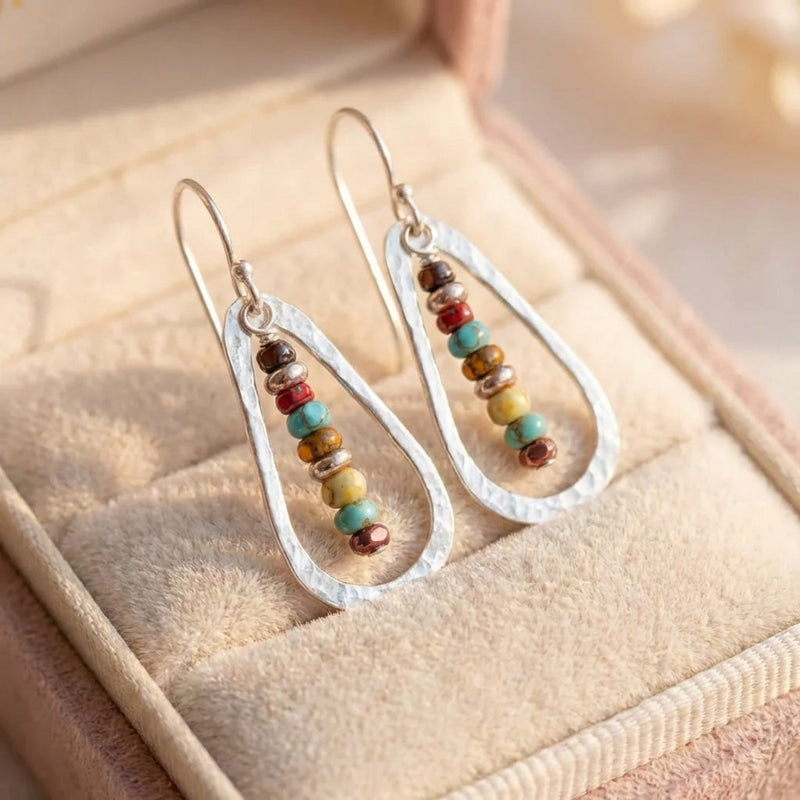 Vintage Beaded Teardrop Earrings